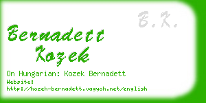 bernadett kozek business card